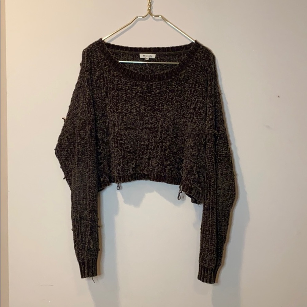 Miracle dark green crop sweater